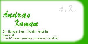 andras koman business card
